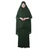 Ethnische Kleidung Eid Overhead Khimar Abayas Frauen Muslim Gebetskleidungskleid