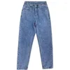 Jeans pour femmes unua amo 2024 lavé denim harem pantalon femme lâche occasionnelle sauvage vintage ajusté haute taille dames