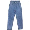 Jeans femininos Unua AMO 2024 PALHAS DE HAREM DE JEVIDAS LAVADAS MULHERES MULHERES ALTO CASUAL FATA CASUAL Vintage selvagem Ajustável Canda alta senhoras