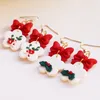 Dangle Earrings Clay Santa Claus Hoop For Women Girls 2024 Handmade Round Pendant Bow Earring Christmas Present