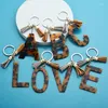 Bangle tas hanger sleutelhanger luipaard Engelse alfabethars acryl letter sleutelhanger