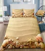 Taze plaj deniz baskılı yatak seti Kral 3d kabuk nevres kapağı kraliçe ev tekstil çift tek kişilik yatak ile yastık kılıfı ile 3pcs9432941