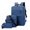 School Bags Simple Style For Women Men Backpack Three Piece Solid Color Schoolgirls Schoolbag Bolsos Para Mujeres Tendencia 2024