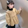 Giacche ragazze trench cappotto per bambini inaspriti primaverilo autunno principessa abbigliamento di moda per bambini a metà lunghezza 2-8 anni
