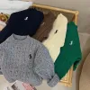 Симпатичная вышивка детские утолщные свитера Дети тепло