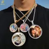 Médaillons à mémoire ronde Collier pendentif d'image personnalisé pour hommes bijoux hip hop grande taille PO Pendant 240429