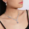 Orecchini di collana set lacrima da sposa stile gioiello strass per il matrimonio sposa scintillante