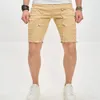 Summer Stylish Ripped Men Splicing Men Slim Fit Shorts Street Street Macho Straight Masculino Jean Fivepoint Pants 240430