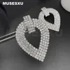 Boucles d'oreilles ACCESSOIRES DE BIEAUX RETRO STYLE FULLE DIAMOND CRISTALLE FORME CLIP d'oreille pour les fêtes et cadeaux pour femmes