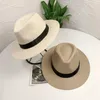 Ręcznie tkany słomkowy kapelusz solidny kolor letni plaża wakacje Panama Jazz Suncreen Women Hawaii Trend Sunshade Gangster Bucket Cap 240429