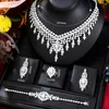 Orecchini di collana set Godki Turquoise Luxury Africano per Women Wedding Party Zircon Crystal Dubai Bridal Jewelry Gift