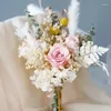 Kwiaty dekoracyjne naturalny suszony bukiet róży do druhny