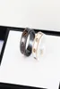 Ceramic Band Ring Double Letter Jewelry for Women Mens Black and White Gold Bilateral Hollow G Rings Fashion Online Celebrity Coup8225029