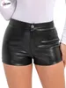 Short féminin pulabo été sexy noir pu mode femme décontractée vêtements faux cuir goth haut taille femme y2k femme