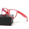 サングラスキューボジューレッド近視眼鏡女性ドット眼鏡フレームアンチブルーライトリフレクションスクエアアイウェアファッション0 -75 150 200 250