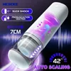 HESEKS Men Double Automatic Telescopic Sucking Masturbating Toys Male Heating Voice Support Vagina Adult for 240423