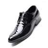 Chaussures décontractées hommes en cuir luxueux affaires oxford brevet bourdonnant formel plus taille de bureau mariage noir