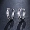 Stud Earrings JMK Fashion Women Hoop Silver Plated Huggie Zircon Crystal Minimalist Jewelry Couple Party Accessories Gift