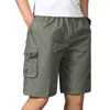 Shorts pour hommes décontractés Coton Pure Coton Travail plusieurs poches Lâche et respirante Pantalon de plage Capris Trendy