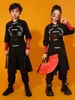 Stage Wear 2024 Ballroom Hip Hop Dance Costumes para meninas preto terno solto estilo chinês meninos jazz roupas de desempenho dqs16209