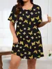 Plus Size Dresses Home Dress Casual Butterfly Milk Silk Material 2024 Sleepwear