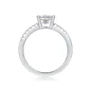 Cluster anneaux 1CT Princesse Cut Moissanite Diamond Engagement Anneau Femmes 925 STERLING SILP MARDING Pass Drop fin bijoux