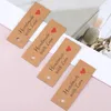 Sieradenzakken 50 stks 5x2cm mini -hangende labels handgemaakt met liefdeskaart kraft papieren tag voor diy party gunst geschenken pakking decoratie