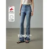 Jeans para mujeres Toyouth Women Elastic 2024 Pantalones acampanados retro de verano