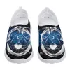 Chaussures décontractées Instantarts 3D PUG PRINT CONTROFFT WHITE FLATES BLAQUE NOIR SUMBRE DOGNE FEMME SLOOT SUR MADE