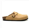 Kvinnors plattform Sandaler Designer Läder Suede Clogs Flat Casual Shoe Sliders Mens Fur Indoor Sandale Rubber Slide Bostons Summer Slipper Mule Greenwig Seventy