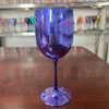 2PCSlot 16 oz 4 Color Red Wine Plastic Cup Elektroplating Goblet Outdoor Camping Familie Gebieden Juice Champagne Glass 240430