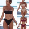 Mujer de baño para mujeres Bandeau vendage bikini set empuje de ropa de playa brasileño