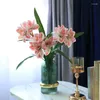 Dekorative Blumen 2pcs künstlich amaryllis stamm echte teile große tropische clivia für vase arrangements home office dekor