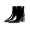 Bottes Patent Leather Toes pointues