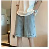 Summer Mens Fashion Pocket Baggy Jeans Shorts lâches S pour hommes Streetwear Cargo Pantalon court Ropa Hombre 240426