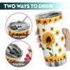 Tumblers 1pc 20 unz do mojego kubka IE, gdybym mógł dać ci siostrzaną stal nierdzewną z pokrywką słonecznika