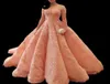 2016 bollklänning aftonklänningar med ren lång ärm spets applikation golvlängd rosa muslimska kaftan kväll prom klänning2030026