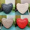 9A HOT Designer Bag Womens Solid color leather shoulder bag Fashion heart shaped Chain bag Multi function wallet card bag 751628