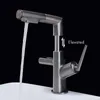 Bathroom Sink Faucets Luxurious LED Digital Display Pull-out Sink Faucet Basin Faucets Single Handle Bathroom Sink Faucet for Washing Washbasin Home