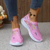 Casual schoenen Fashion Mesh Gedrukte sok sneakers vrouwen kristal gebreide flats vrouw comfort niet-slip lopen lopen