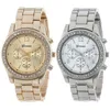 Montre-bracelettes Times regardent les hommes classiques et emballent 2 petits amis plaqués dames or rondes femmes