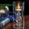 Titulares de velas Simplicidade nórdica portador de vidro transparente Decoração de castiola de castiça