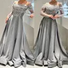 Elegant silver a line evening dresses illusion sequins long sleeves formal prom party gowns dresses for special occasions