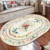 Tapis chinois tapis salon fleur oiseau de fleur style pastoral tapis ovale pour la chambre de chevet de chambre