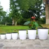Planters Pots Lazy Flower Pot Plastic Self Watering Flowerpot Home Garden Hydroponic Plants Planter Imitation Porcelain Office Desktop Decor