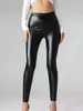 Frauen Leggings glänzend silbergold sexy Leggins Clubwear Gothic Ladies Skinny Elastic Push Up Stifte Hosen