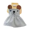 Abbigliamento per cani adorabili abiti da pet body rotondo collo rotondo decorativo cartone animato orecchie da cartone dell'orso decorazione gatto pagliaccio per gatto