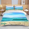 Beddengoed sets oceaan set kust strand dekbed deksel blauw zeesterbed bed kinderen tiener shell home textiel zomerse spread quilt