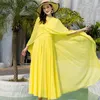 Casual jurken sjaaljurk tweedelige dames zomer retro mouwloze mantelachtige sprookjes zaad aan zee in cape-stijl strand rok