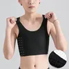 Women's Shapers Flat Breast Binder Underwear Women Seamless Summer Side Buckle Shorts Vest Tank Tops Shaper Bustier Wireless Chest Wrap